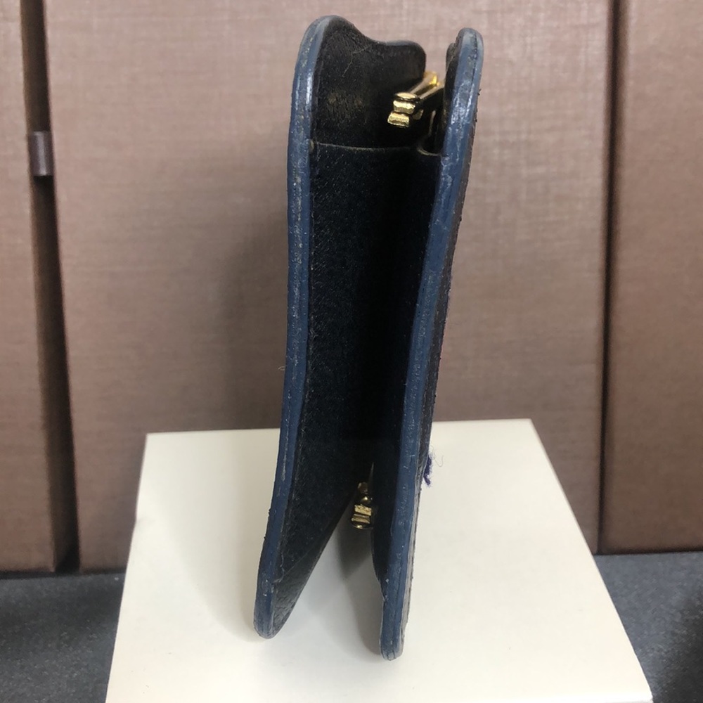 GUCCI GG Supreme Ophidia Sherry Line Kiss Lock Navy Blue Coin Purse - Picture 8 of 15